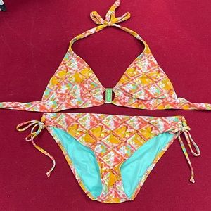 Mossimo Multi Colored Bikini w/ Jewel Detail Large